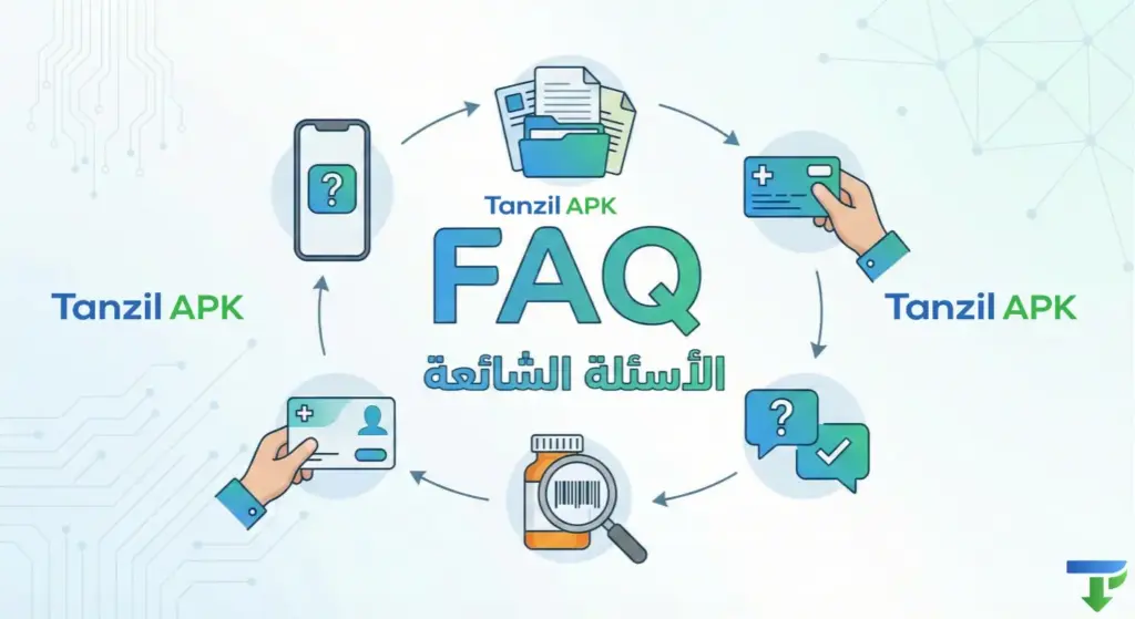 إنفوجرافيك يوضح المعلومات التقنية لتطبيق SMART CNOPS - Assuré لعام 2026: الحجم، المطور، التوافق مع أندرويد وآيفون، وآخر تحديث.