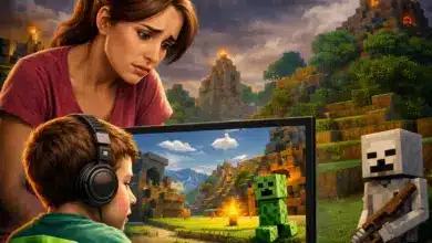هل لعبة ماين كرافت مناسبة للاطفال مع مراقبة الام لطفل يلعب ماينكرافت على الكمبيوتر